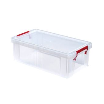 Whitefurz 5.8L Allstore Silver Clamp Lid Storage Box