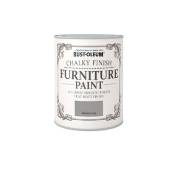 Rust-Oleum Chalky Finish Furniture Paint Winter Grey 750ml