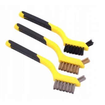 Wire Brush Set 3 pcs Steel Brass Nylon