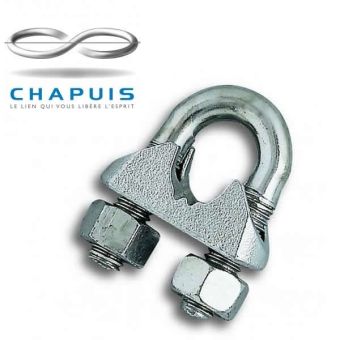 Chapuis 8mm Wire Rope Stirrup Clips - Pack of 2