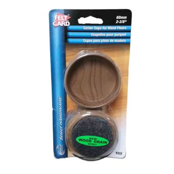 Feltgard 60mm Woodgrain Castor Cups For Wood Floors - Pack Of 4