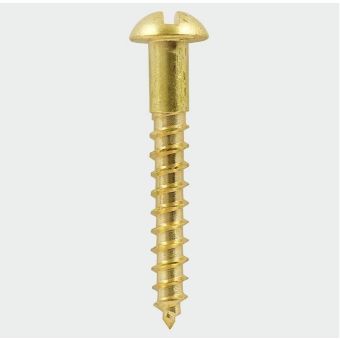 Brass Woodscrew Slotted Round 4 x 1/2 (Box of 200)