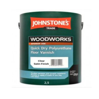 Johnstones Woodworks QD Floor Varnish - Clear Satin 2.5L