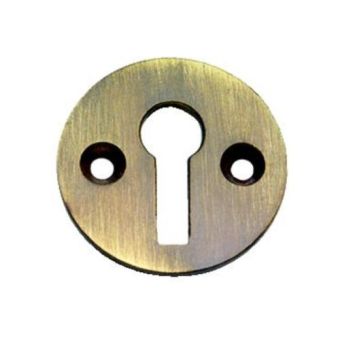 Antique Brass Victorian Round Open Escutcheon