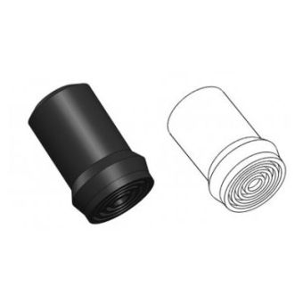 Black Type D Crutch Ferrule With Washer - 22mm
