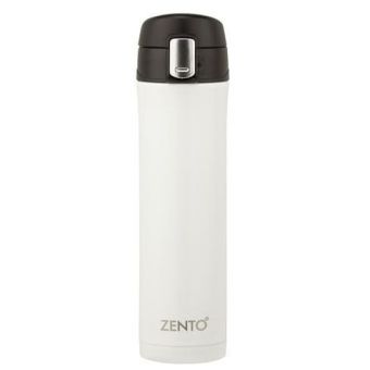 Zento Matt White Push Button Vacuum Tumbler - 450ml
