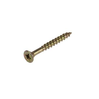 Zinc Yellow Single Pozi Countersunk Woodscrew - M6 X 80