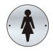Satin Aluminium Round Ladies Door Sign Disc - 3"