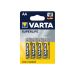 Varta AA Zinc-Carbon Superlife Battery - Pack Of 4
