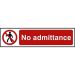 No admittance - PVC Sign (200 x 50mm)
