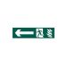 Green PVC Non-Scripted Fire Exit Sign - Direction Pointing Left - 200mmx50mm