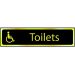 Centurion Black / Brass DISABLED TOILET Sign - 200 X 50mm