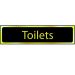 Centurion Black / Brass TOILET Sign - 200 X 50mm