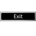 Self-Adhesive Black / Chrome Exit Sign - 200 x 50mm
