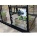 24" Black Louvre Toughened Glass, 6 Blade 610 X 610