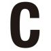 Black Helvetica Bold Condensed Style Vinyl Letter C - 75mm