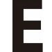 Black Helvetica Bold Condensed Style Vinyl Letter E - 75mm