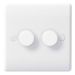 Nexus 2 Gang 2 Way White Dimmer Switch