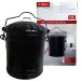 De Vielle Matt Black Ash Bucket with Attached Lid - 13L