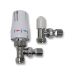 Thermostatic Radiator Valves + Lockshield 1/2" x 15mm White Angled