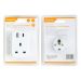 Type C/Usb Plug Through Uk To Eu Adaptor With 2 Usb Ports