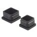 Black Polypropylene Inner Square Tip with Ribs 18 x 18 mm for Furniture Legs and Tubing