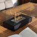 Black Rectangular Bioethanol Table Fireplace for Indoor and Outdoor Use – Real Flame, Smoke Free, Certified Safe