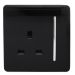 Trendi 1 Gang 13 Amp Switched Socket Black