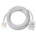 White 3m Extension cable for indoor use - with 13A socket