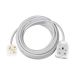 White 13A Single Socket 2m Extension Lead