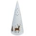Christmas Ceramic LED Cone Decoration with Pine Trees and Deer 17cm x 7.5cm - 1 piece