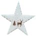 Christmas Ceramic Star Decoration with Pine Trees and Deer - 23cm x 5cm