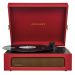 Crosley Voyager CR8017B-BUR 3-Speed Bluetooth Record Player with Built-In Speakers, 2-Way Bluetooth, RCA Output, Pitch Control and Headphone Jack – Burgundy