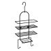 De Vielle Matt Black 3 Tier Shower Caddy with Two Hooks