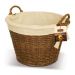 Natural Wicker Round Basket with Canvas Liner