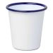 Enamel Tumbler 8cm - White Blue Rim