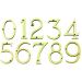 Polished Brass Face Fixing Numerals - 76mm