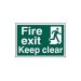 Fire exit Keep clear - PVC (300 x 200mm)