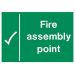 Green PVC Scripted Fire Assembly Point Sign - 300mmx200mm