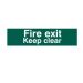 Fire Exit Keep Clear Text Only Sign - 200mmx50mm