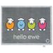 Hug Rug Hello Ewe Eco-Friendly Indoor Doormat 65cm x 85cm – Recycled Washable Non-Slip Mat for Dirt and Moisture Control