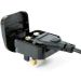 2 Pin to 3 Pin Flip Over EU Plug Adaptor - Black (2 Pin to 3 Pin) - Earthed