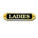 Polished Brass - Ladies - Toilet Sign - 18.5 x 5cm