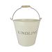 Large Powder Coated Steel Cream Fireplace Wood & Kindling Storage Bucket