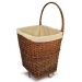 De Vielle Large Natural Wicker Firelog Cart with Canvas Liner