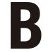 Black Helvetica Bold Condensed Style Vinyl Letter B - 75mm