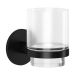 Malmo Black Tumbler Holder with Glass Tumbler – Elegant & Practical Bathroom Accessory