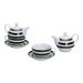 3-Piece Porcelain Teapot Set with Stripe Decoration – Elegant Tea Service for Every Occasion