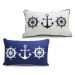 Nautical Decorative Pillows with Anchor and Steering Wheel Design - 50x30cm