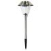 Night Bloom Warm White Stainless Steel Solar Pathway Garden Light with Rechargeable Battery